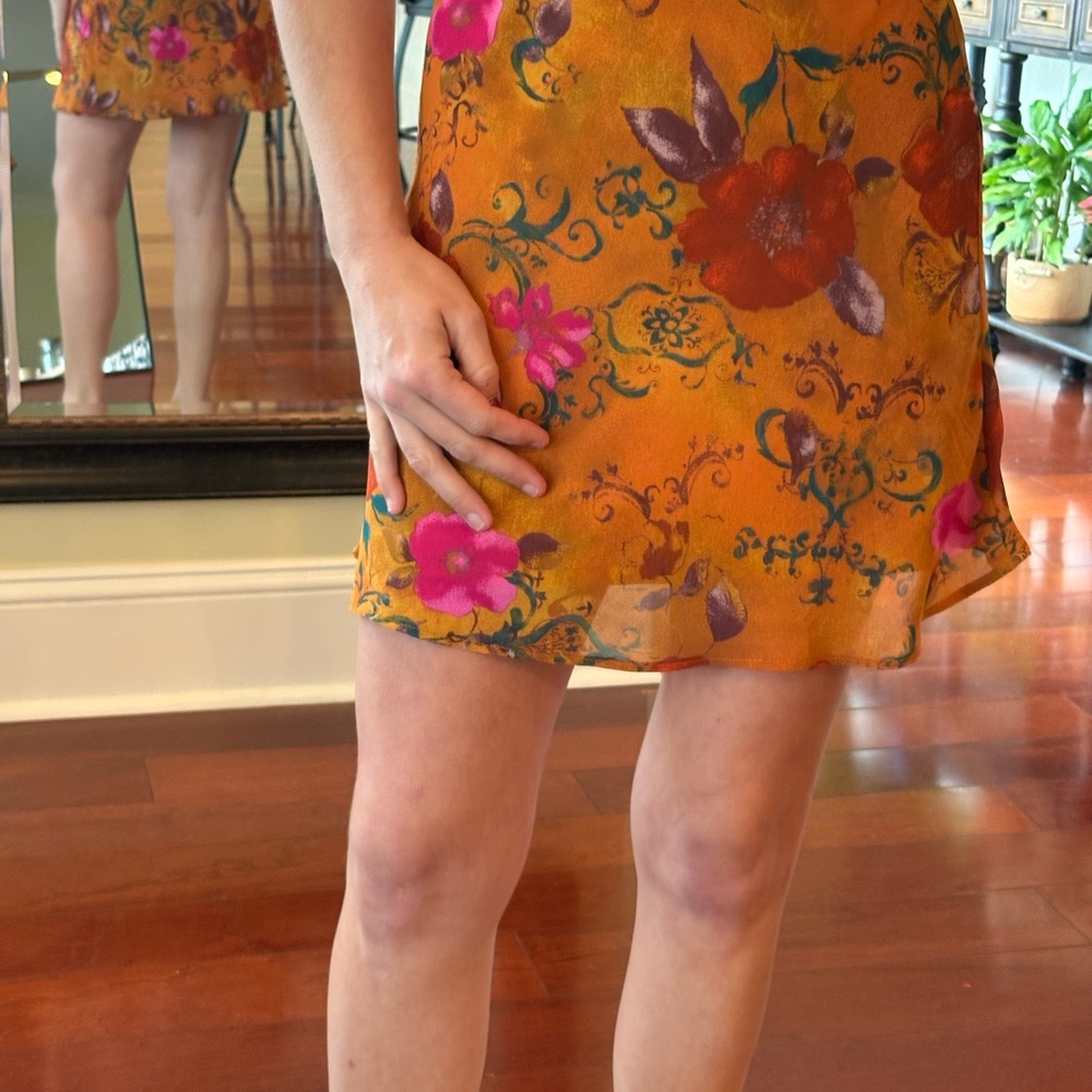 Floral Orange Skirt